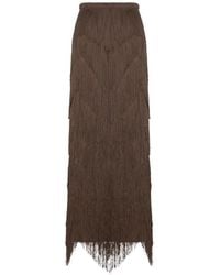Bless - Dara Fringe-Trimmed Maxi Skirt - Lyst