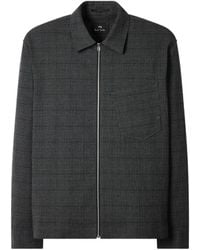 Paul Smith - Textured-Cotton Check Zip Overshirt - Lyst