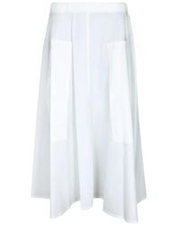 Blanca Vita - Pleated Patch-Pocket Midi Skirt - Lyst