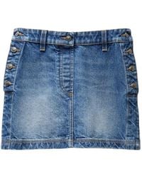 Versace - Denim Mini Skirt - Lyst