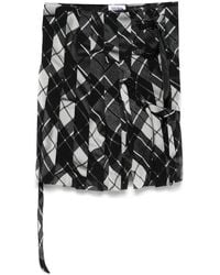 Jean Paul Gaultier - Mesh Plaid Buckle Mini Skirt - Lyst
