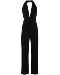 Femme Vêtements Combinaisons Combinaisons longues Combinaison Synthétique Halston en coloris Noir 