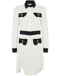 Moschino - Asymmetric-Hem Mini Shirt Dress - Lyst