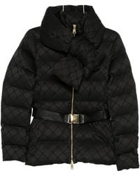 Elisabetta Franchi - Quilted belted jacket - Lyst