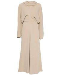 TOTEME - Scarf-Neck Draped Maxi Dress - Lyst