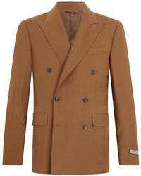 Canali - Double-Breasted Peak-Lapel Blazer - Lyst