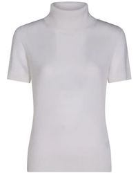 Allude - Roll-Neck Short-Sleeve Sweater - Lyst