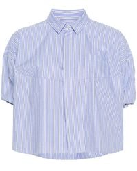 Sacai - Gestreiftes Hemd aus Popeline - Lyst