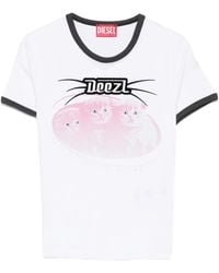 DIESEL - T-Shirt mit Katzen-Print - Lyst