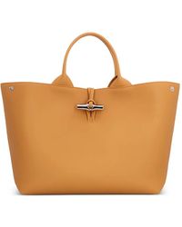 Longchamp - L Le Roseau Leather Tote Bag - Lyst