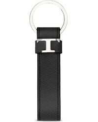 Tod's - Leather T-Logo Keyring - Lyst