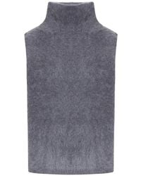 Lisa Yang - Top Con Cuello Alto De Punto Cepillado - Lyst