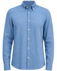BOSS - Button-Down Embroidered Logo Shirt - Lyst