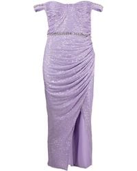 Self-Portrait - Sequin Off-shoulder Midi Dress - Lyst