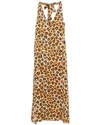 ALESSANDRO ENRIQUEZ - Animal-Print Tie-Neck Maxi Dress - Lyst