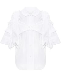 Noir Kei Ninomiya - Ruffled-Trim Shirt - Lyst