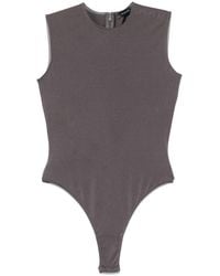 Mugler - Logo-Embossed Sleeveless Bodysuit - Lyst
