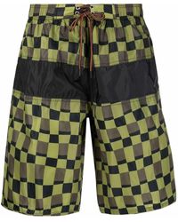 Marni - Checkerboard Drawstring Swim Shorts - Lyst