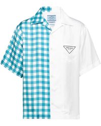Prada - Double Match Silk Twill Shirt - Lyst