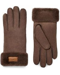 UGG - Shearling-Trim Suede Gloves - Lyst
