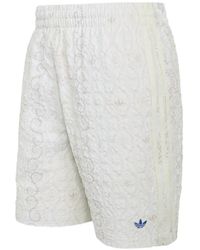 adidas - Floral-Print Seersucker Track Shorts - Lyst