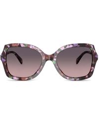 COACH - Tortoiseshell-Effect Geometric-Frame Sunglasses - Lyst
