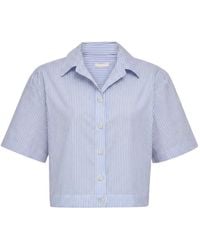 DL1961 - Carlee Striped Cropped Shirt - Lyst