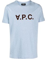 A.P.C. - Camiseta V.P.C. con logo afelpado - Lyst