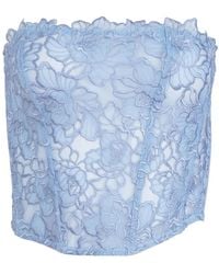 Fleur du Mal - Whitney Embroidered Corset Top - Lyst