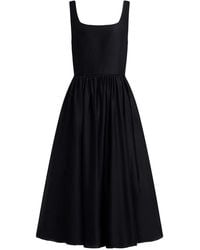 12 STOREEZ - Square-Neck Midi Dress - Lyst