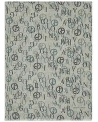 Giorgio Armani - Logo-Print Fringed Scarf - Lyst