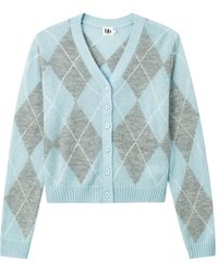 B+ AB - Argyle Knit Cardigan - Lyst