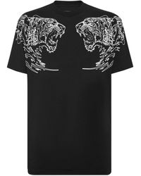 Philipp Plein - Tiger-print Cotton T-shirt - Lyst