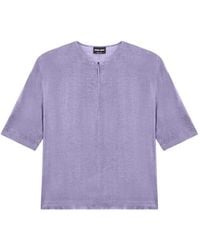 Giorgio Armani - Zip-Fastening Short-Sleeve Blouse - Lyst