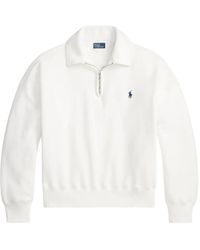 Polo Ralph Lauren - Zip-Collar Embroidered Sweatshirt - Lyst