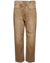 R13 - Crossover Distressed Crossover-Waist Jeans - Lyst