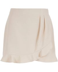 Armani Exchange - Ruffle-detail High-waisted Mini Skirt - Lyst