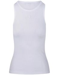 Ganni - Logo-Embroidered Ribbed Tank Top - Lyst