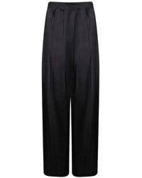 Danamé - Pleated Satin-Finish Trousers - Lyst