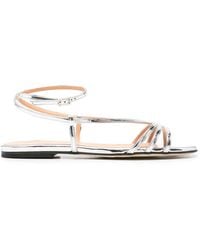 The Seller - Metallic Multi-Strap Sandals - Lyst