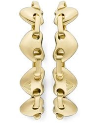 Emporio Armani - Sentimental Heart-Link Hoop Earrings - Lyst