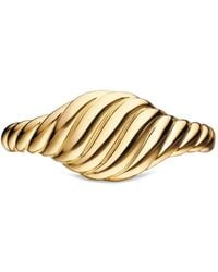 David Yurman - Anillo para el meñique Sculpted Cable micro en oro amarillo de 18 ct - Lyst