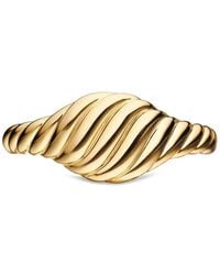 David Yurman - 18Kt Sculpted Cable Micro Pinky Ring (7Mm) - Lyst