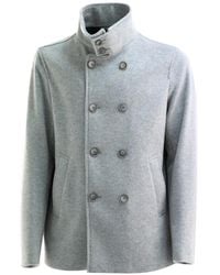 Herno - Double-Breasted High-Neck Coat - Lyst