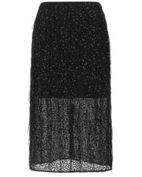 Twinset - Sequin-Embellished Fringed Midi Skirt - Lyst