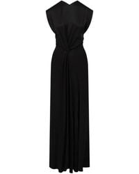 Victoria Beckham - Aria Crepe-Back Satin Maxi Dress With Twisted Detail - Lyst