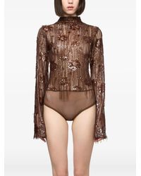 Atu Body Couture - Sequin-Embellished Fringed Bodysuit - Lyst