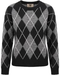 Aniye By - Rebby Argyle-Knit Sweater - Lyst