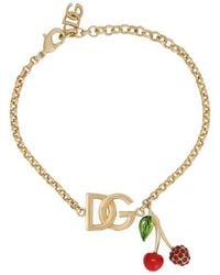 Dolce & Gabbana - Embellished Cherry Logo Bracelet - Lyst