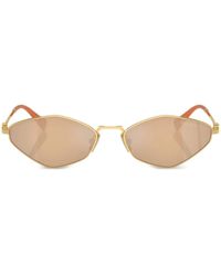 Miu Miu - Logo-Lettering Geometric-Frame Sunglasses - Lyst
